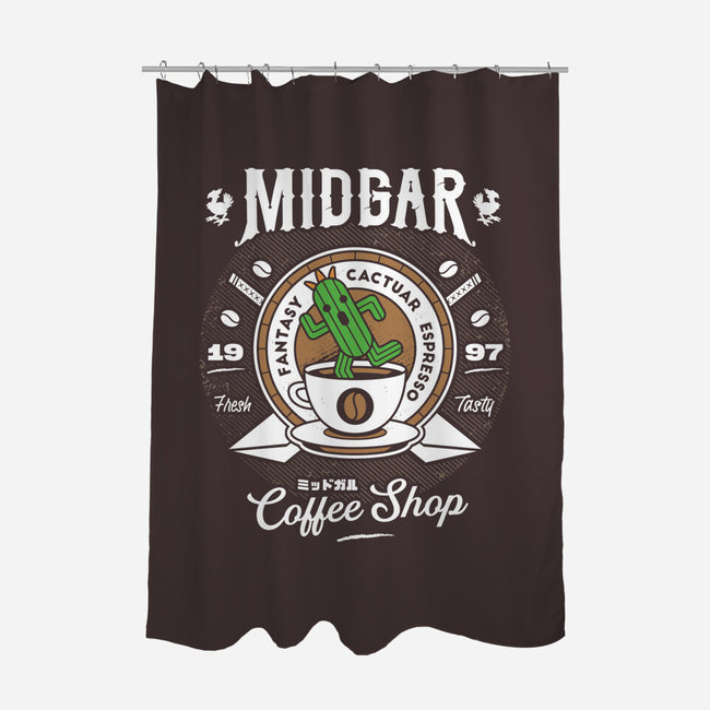 Cactuar Coffee Shop-none polyester shower curtain-Logozaste