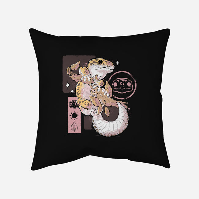 Leopard Gecko-none removable cover throw pillow-xMorfina