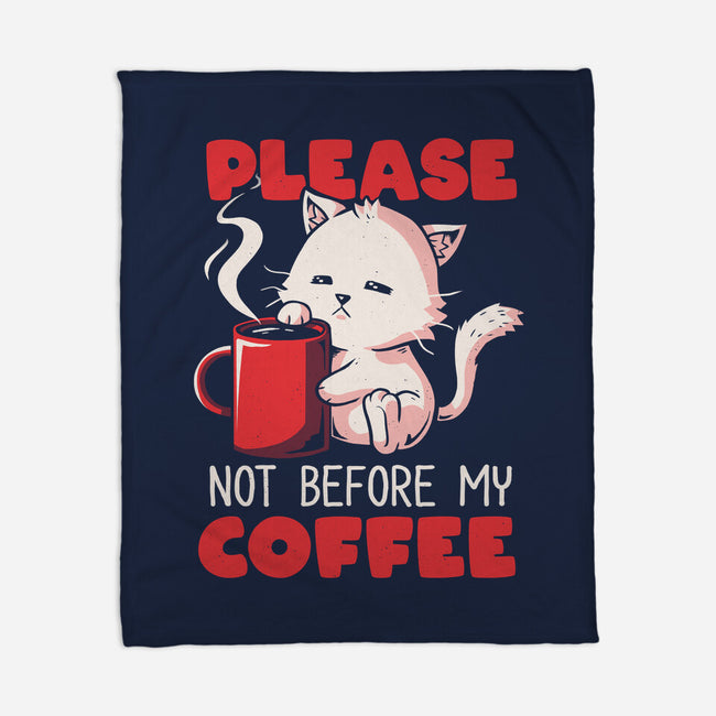 Not Before My Coffee-none fleece blanket-koalastudio
