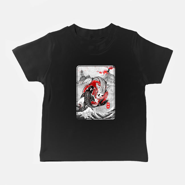 The Koi Fish Yin Yang-baby basic tee-RonStudio