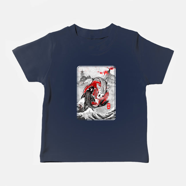 The Koi Fish Yin Yang-baby basic tee-RonStudio