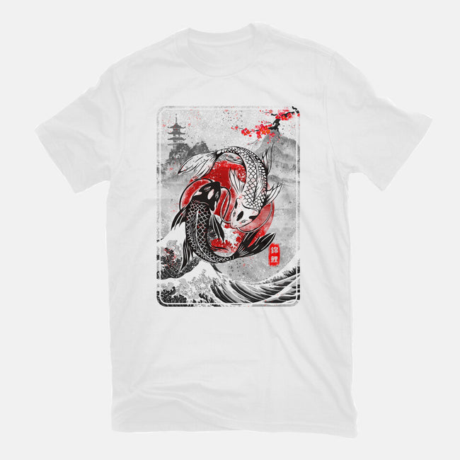 The Koi Fish Yin Yang-youth basic tee-RonStudio