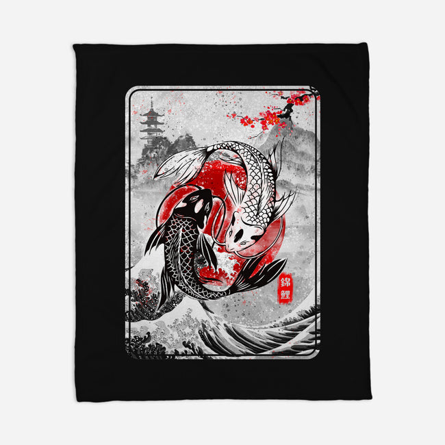 The Koi Fish Yin Yang-none fleece blanket-RonStudio