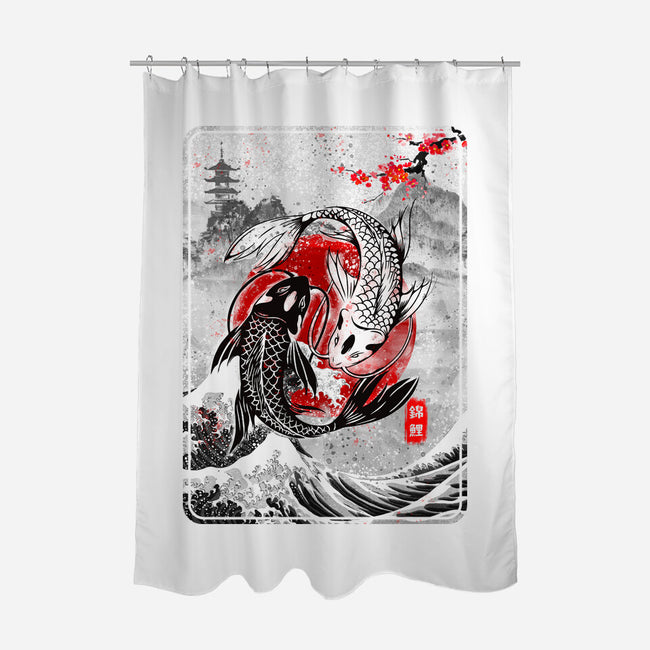 The Koi Fish Yin Yang-none polyester shower curtain-RonStudio