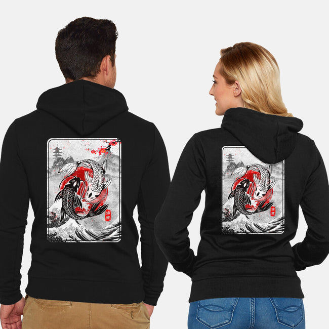 The Koi Fish Yin Yang-unisex zip-up sweatshirt-RonStudio