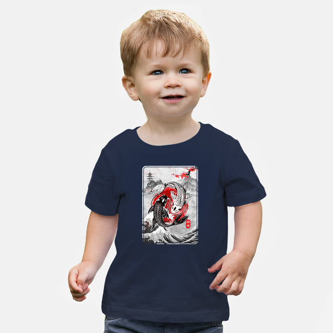 The Koi Fish Yin Yang-baby basic tee-RonStudio