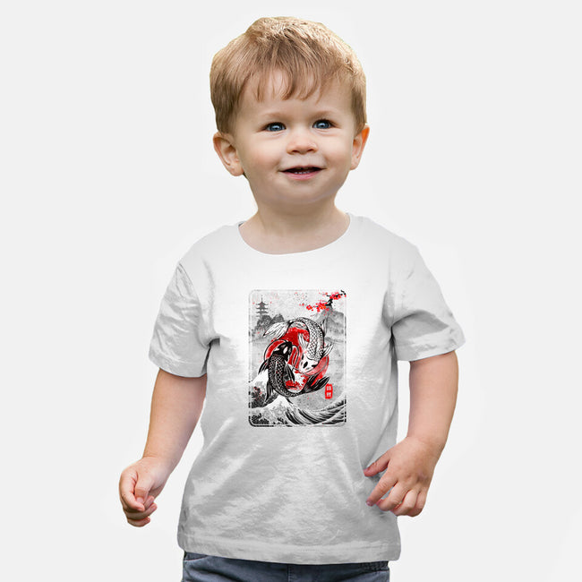 The Koi Fish Yin Yang-baby basic tee-RonStudio