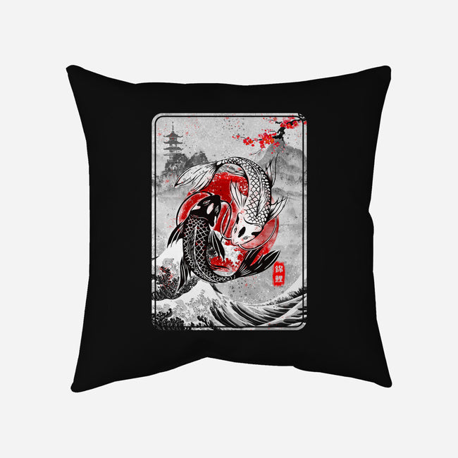 The Koi Fish Yin Yang-none removable cover w insert throw pillow-RonStudio