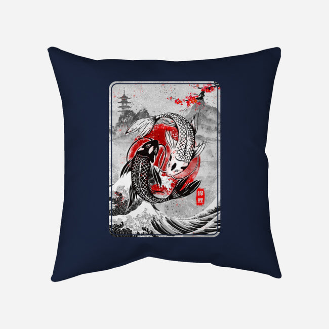 The Koi Fish Yin Yang-none removable cover w insert throw pillow-RonStudio