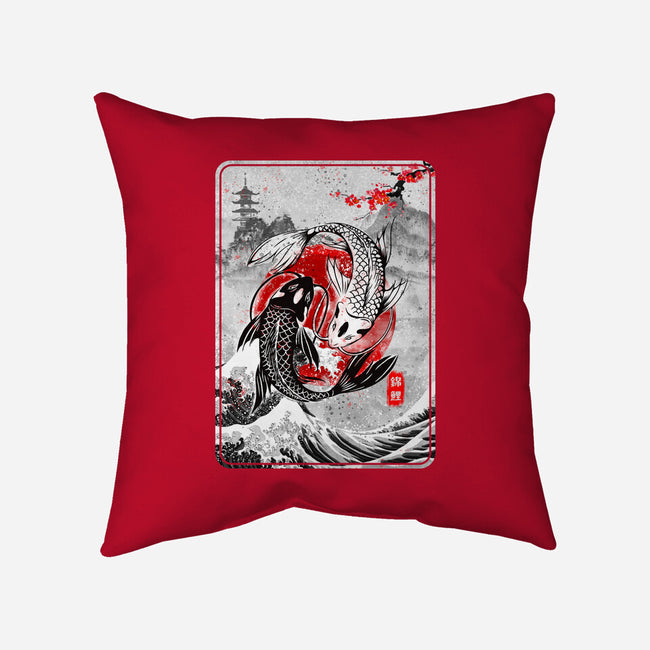 The Koi Fish Yin Yang-none removable cover w insert throw pillow-RonStudio