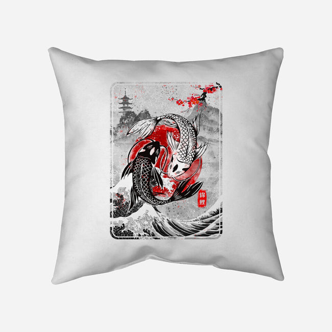 The Koi Fish Yin Yang-none removable cover throw pillow-RonStudio