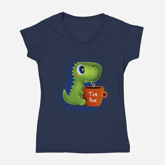 Tea Rex-womens v-neck tee-erion_designs