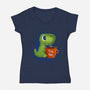 Tea Rex-womens v-neck tee-erion_designs