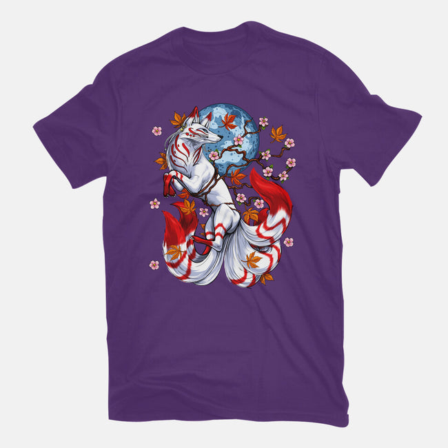 Kitsune Japanese Fox-mens basic tee-Anes Josh