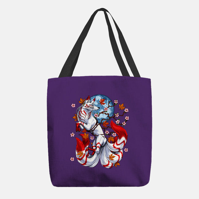Kitsune Japanese Fox-none basic tote bag-Anes Josh