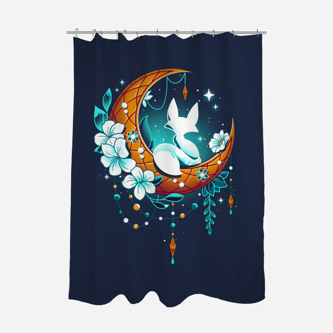 Moonlight Fox-none polyester shower curtain-Snouleaf