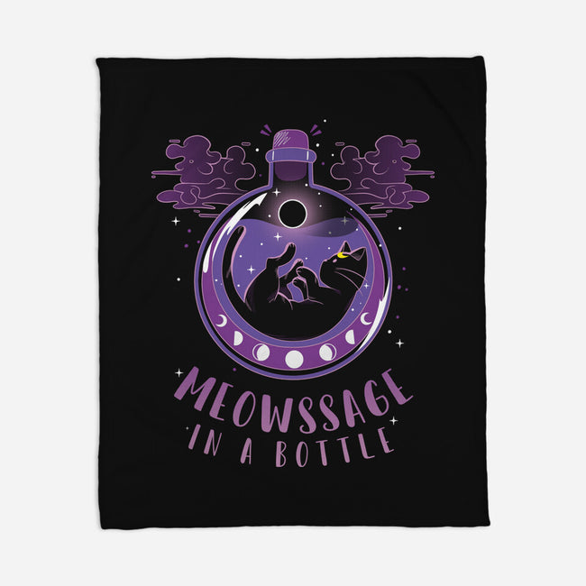 Meowssage In A Bottle-none fleece blanket-yumie