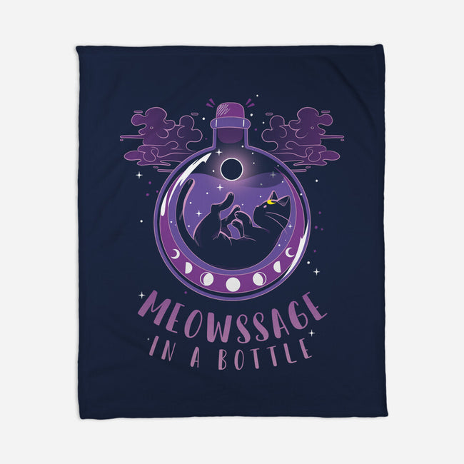 Meowssage In A Bottle-none fleece blanket-yumie
