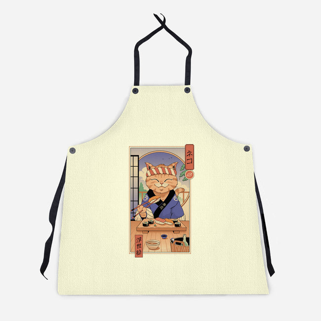 Sushi Cat In Edo-unisex kitchen apron-vp021
