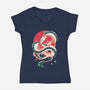 Dragon Love-womens v-neck tee-Bellades