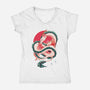 Dragon Love-womens v-neck tee-Bellades