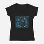 Starry Shark-womens v-neck tee-zascanauta