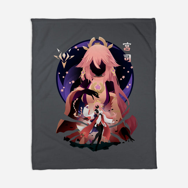 Fox Girl-none fleece blanket-bellahoang