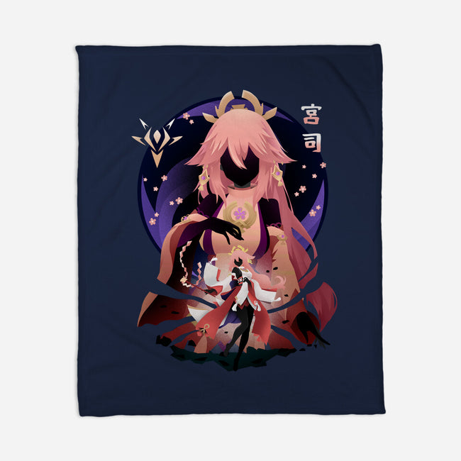 Fox Girl-none fleece blanket-bellahoang