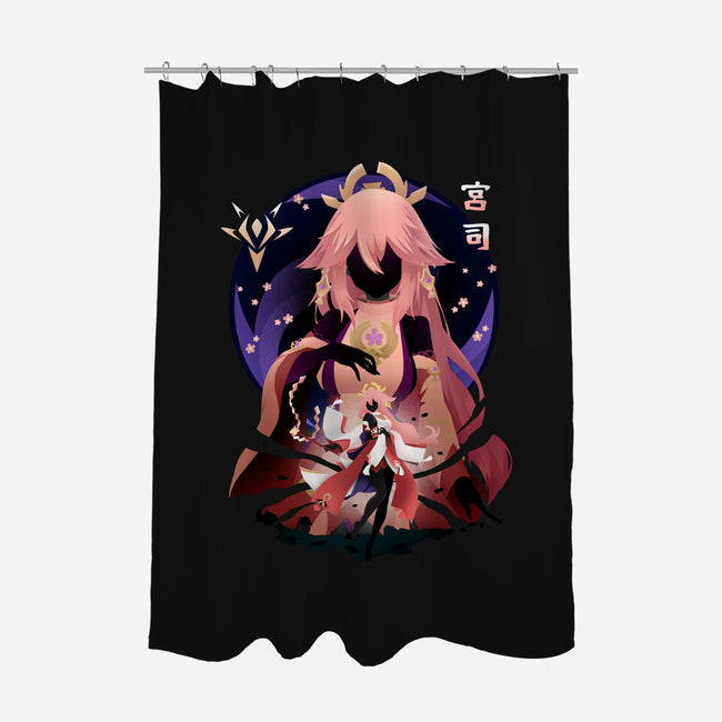 Fox Girl-none polyester shower curtain-bellahoang