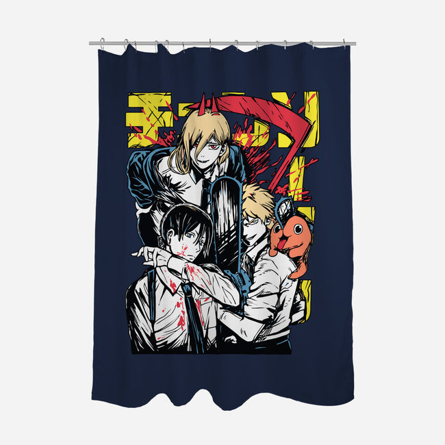 Team Chainsaw-none polyester shower curtain-rondes