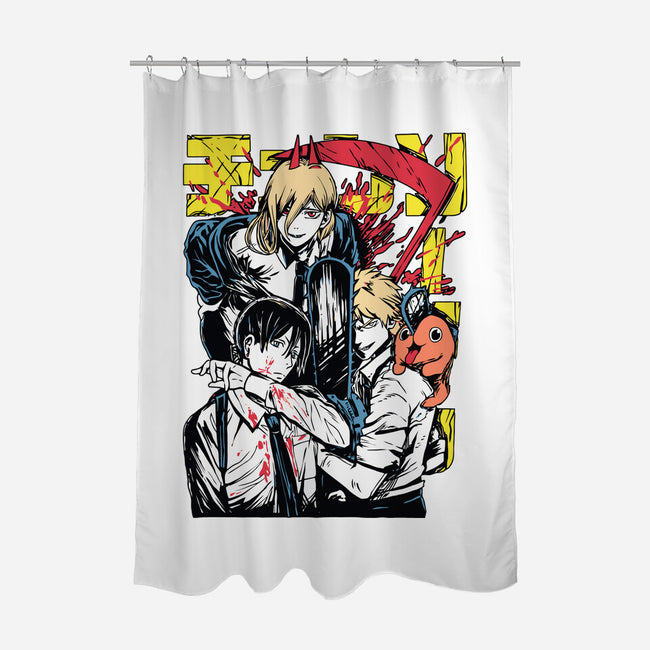 Team Chainsaw-none polyester shower curtain-rondes