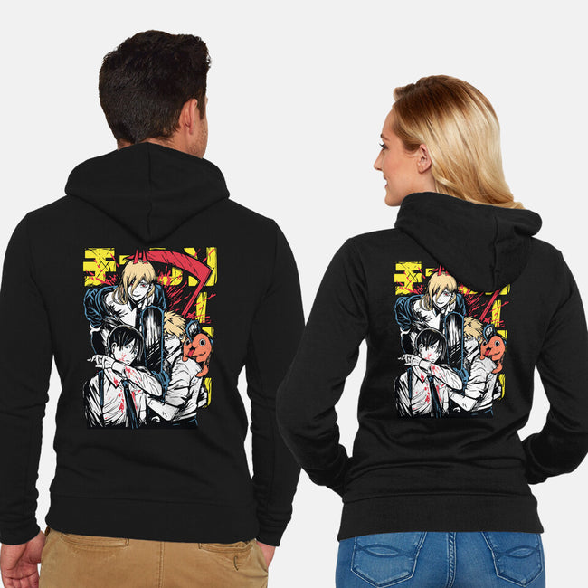 Team Chainsaw-unisex zip-up sweatshirt-rondes