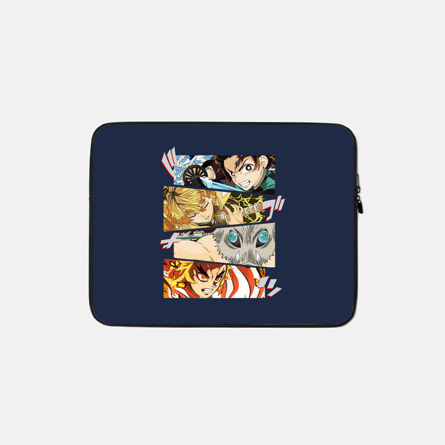 Angry Face Demon-none zippered laptop sleeve-RonStudio