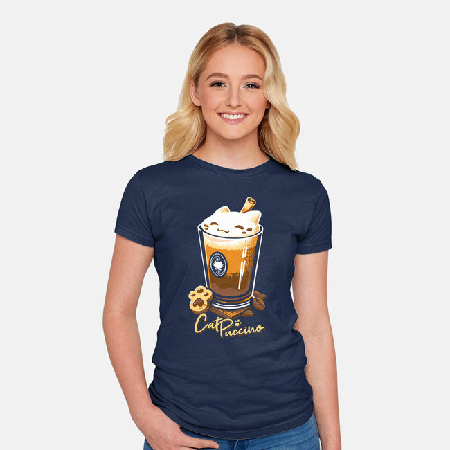 CatPuccino-womens fitted tee-Snouleaf