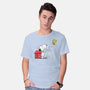 Dog With Bird-mens basic tee-zascanauta