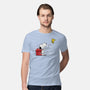 Dog With Bird-mens premium tee-zascanauta