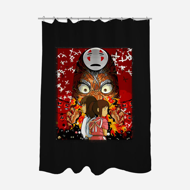 Spirited Couple-none polyester shower curtain-Hova