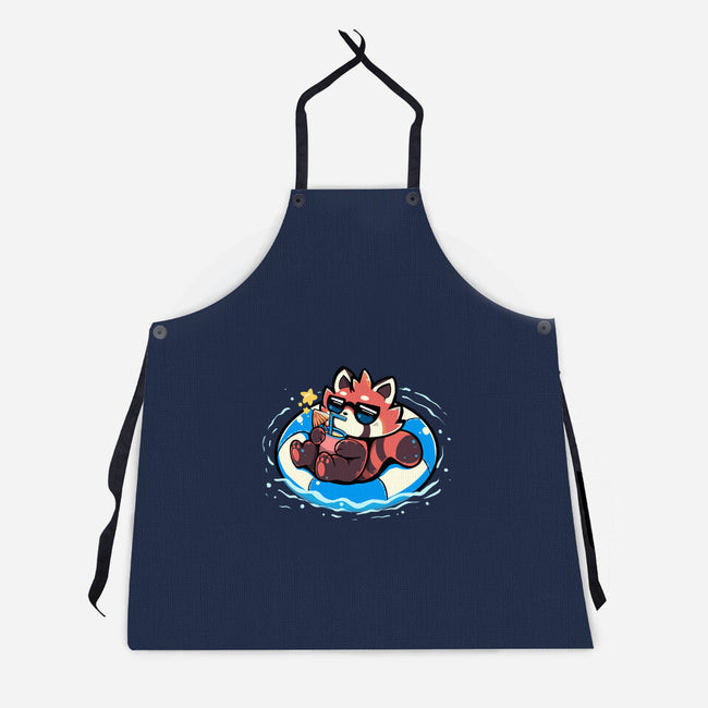 Summer Red Panda-unisex kitchen apron-TechraNova