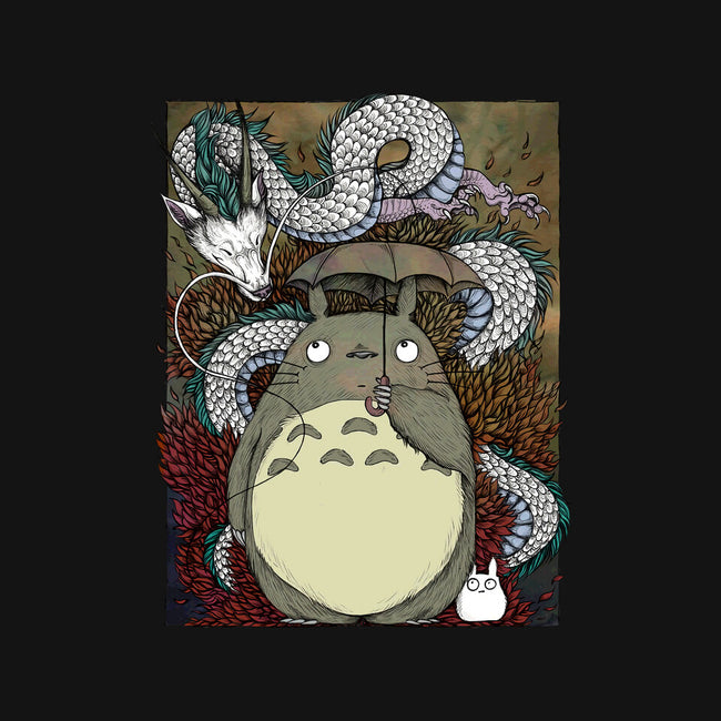 Dragon And God Of Forest-none adjustable tote bag-Bellades