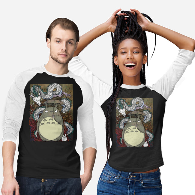 Dragon And God Of Forest-unisex baseball tee-Bellades