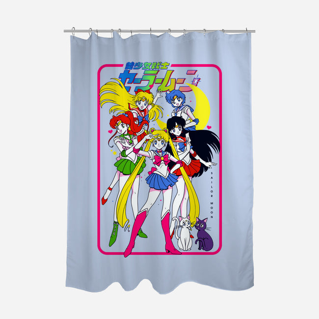The Moon Girls-none polyester shower curtain-Bellades