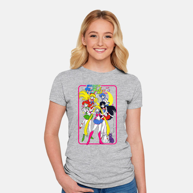 The Moon Girls-womens fitted tee-Bellades