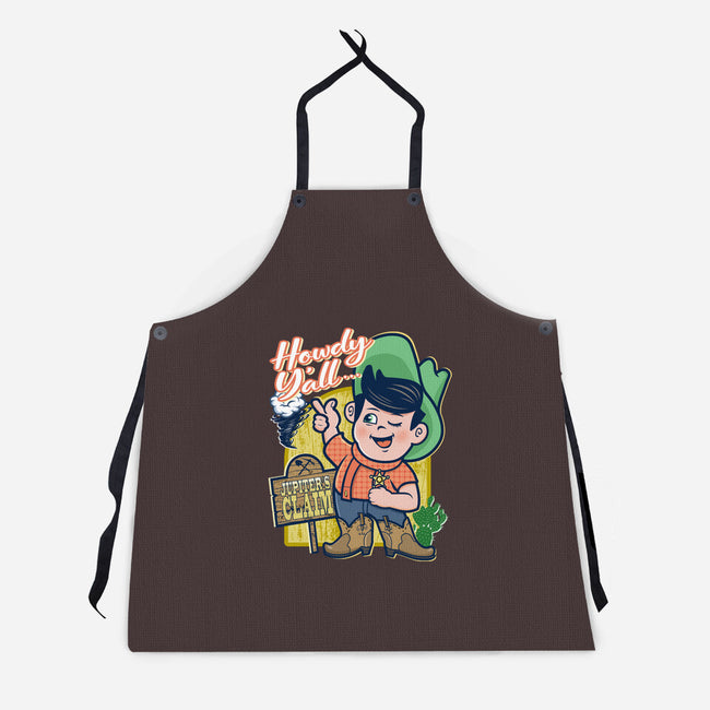 Welcome To Jupiter's Claim-unisex kitchen apron-palmstreet