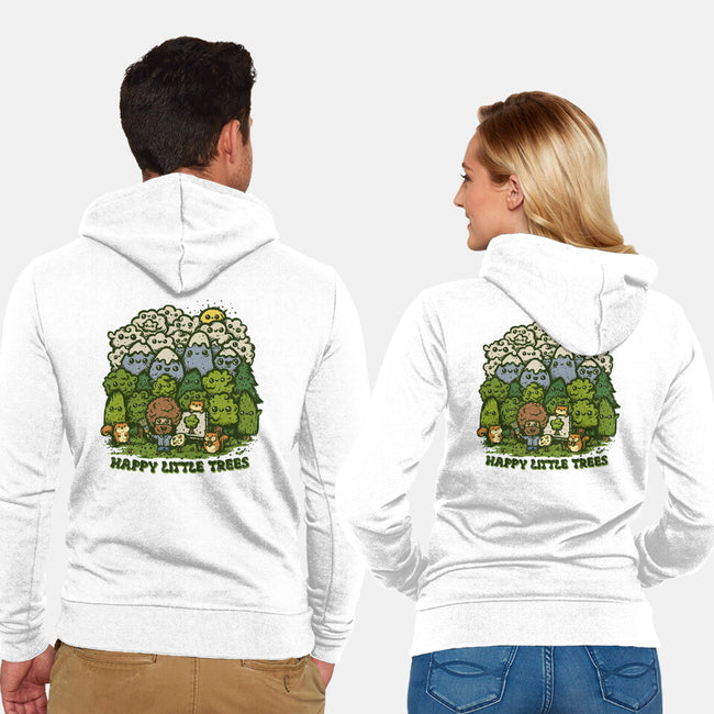 Happy Little Trees-unisex zip-up sweatshirt-kg07