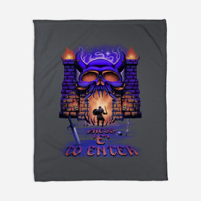 Press E To Enter-none fleece blanket-artyx