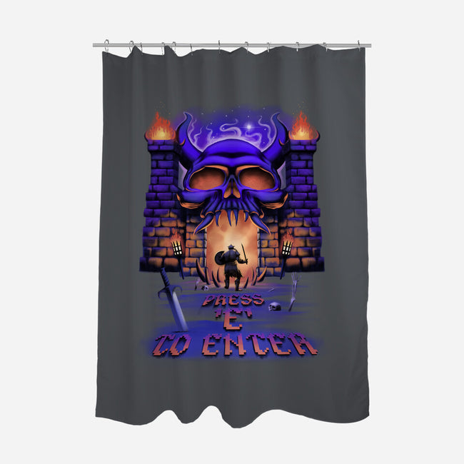 Press E To Enter-none polyester shower curtain-artyx