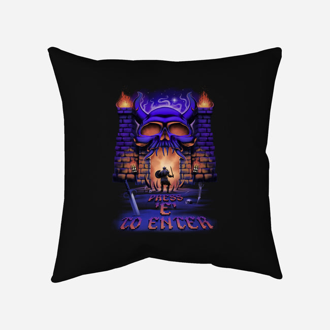 Press E To Enter-none removable cover w insert throw pillow-artyx