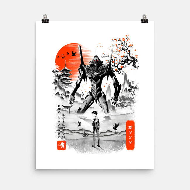 Shinji Ikari Eva 01 Ink-none matte poster-bellahoang