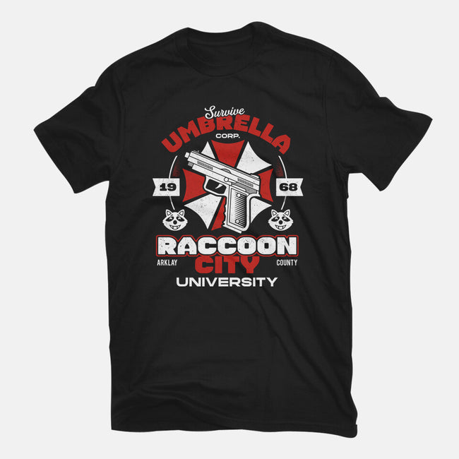 Survive Raccoon University-mens basic tee-Logozaste