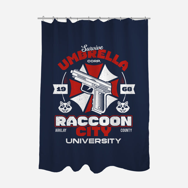 Survive Raccoon University-none polyester shower curtain-Logozaste